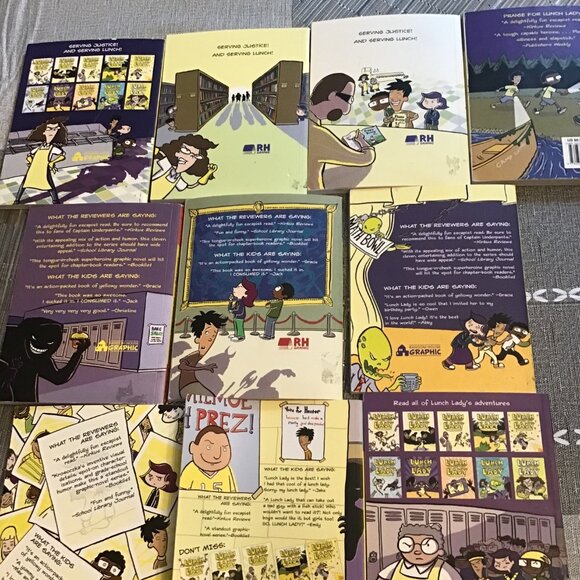 Lot of #1-10 Lunch Lady Graphic Novels--Nice shape--Homeschool Reading - Picture 2 of 2